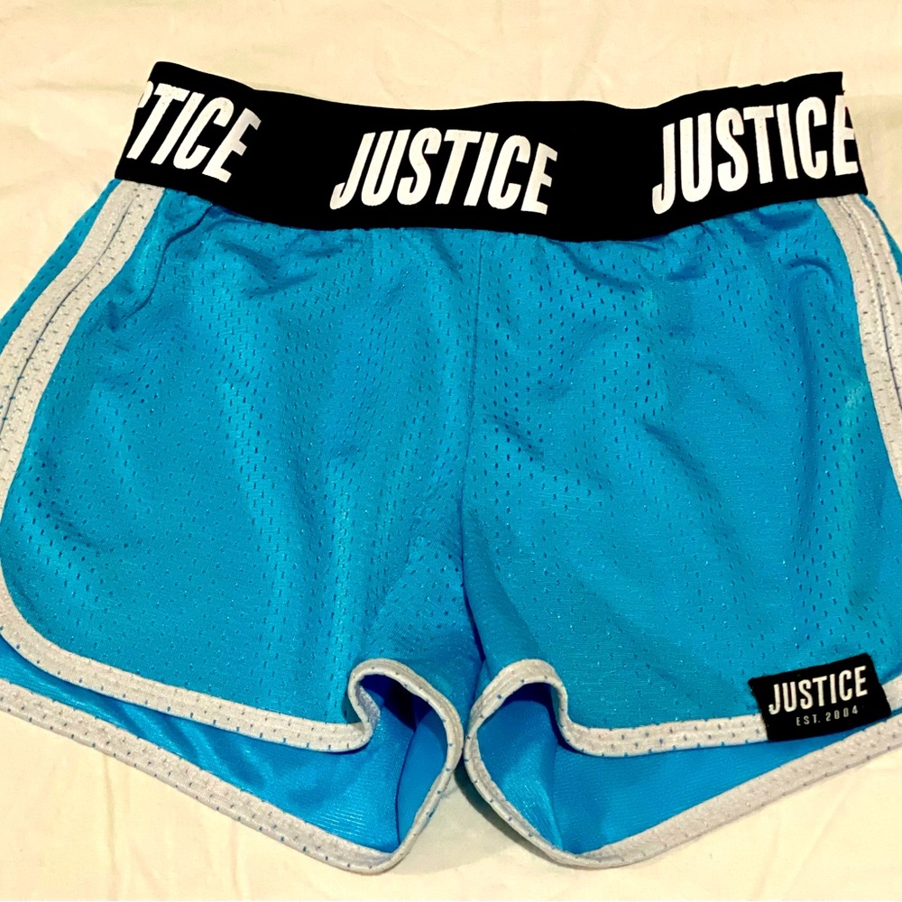 Justice blue active shorts size M